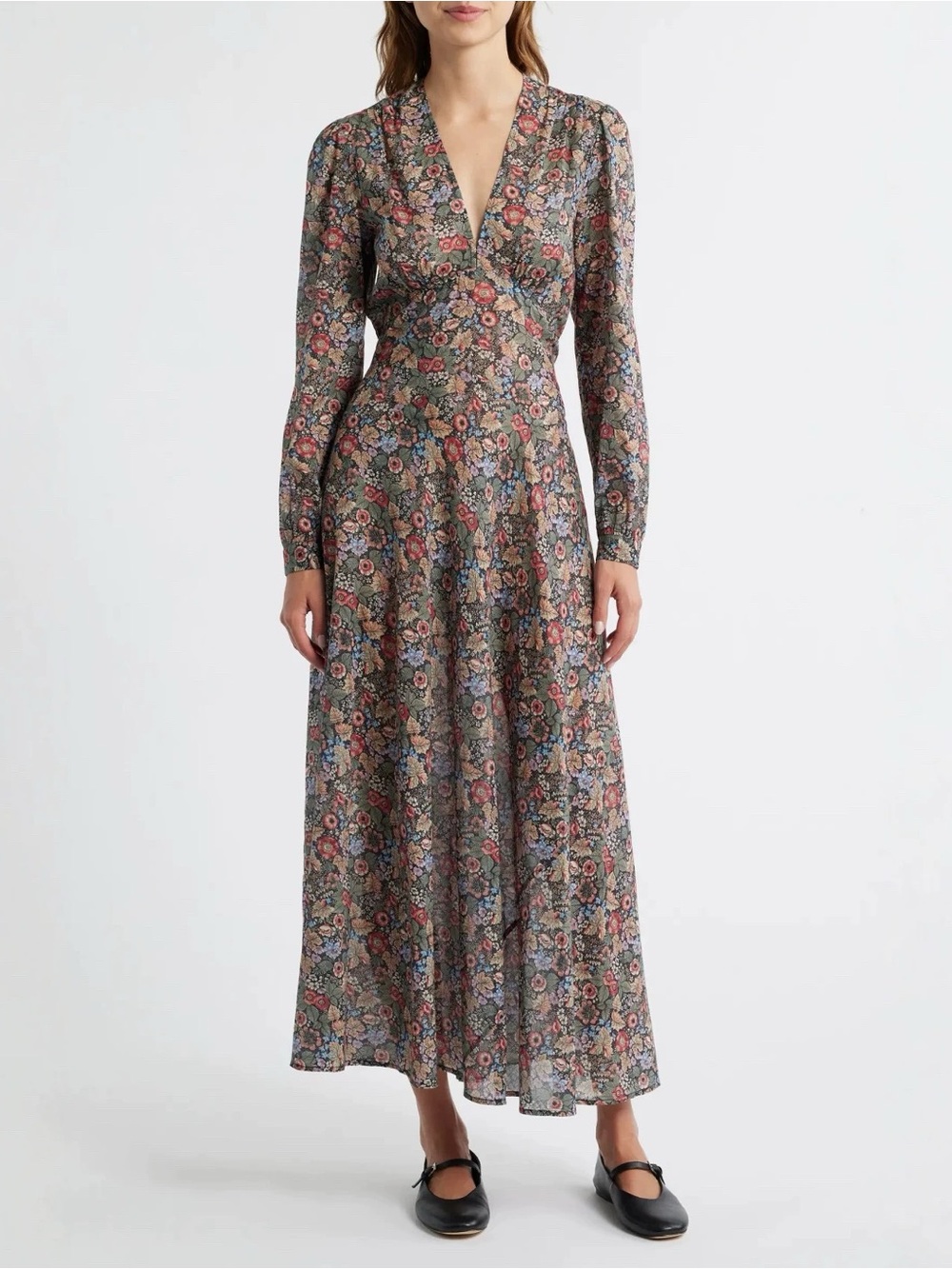 Doen Charleston floral-print organic cotton-voile midi dress
